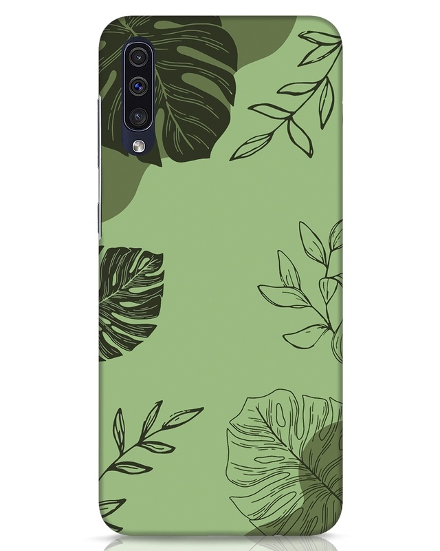 Shop Tropical Lineart Designer Hard Cover for Samsung Galaxy A50-Front