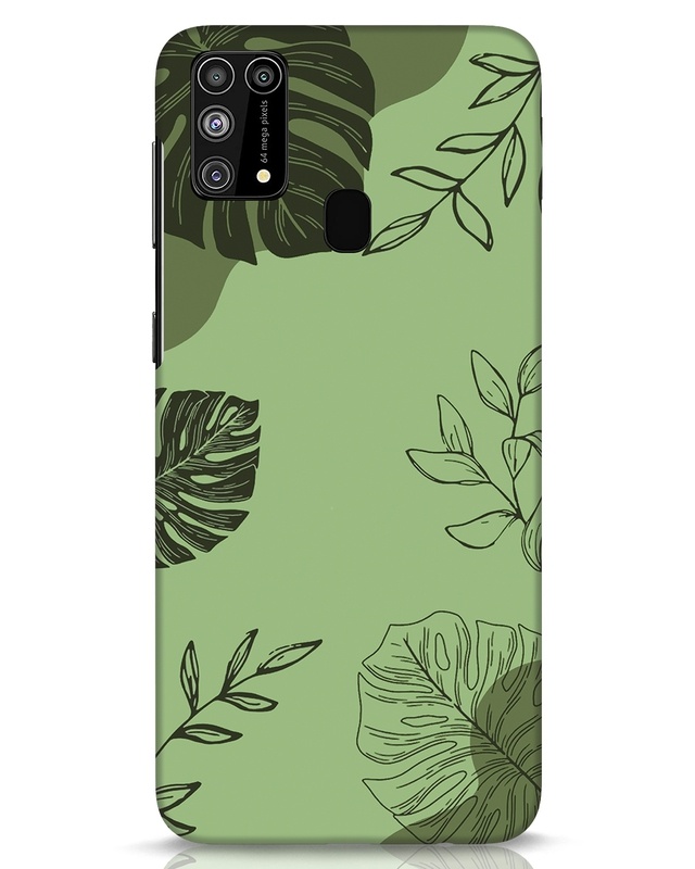 Shop Tropical Lineart Designer Hard Cover for Samsung Galaxy M31-Front
