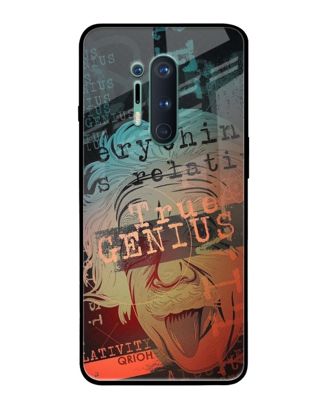 Shop True Genius Typography Premium Glass Cover For OnePlus 8 Pro (Impact Resistant, Matte Finish)-Front