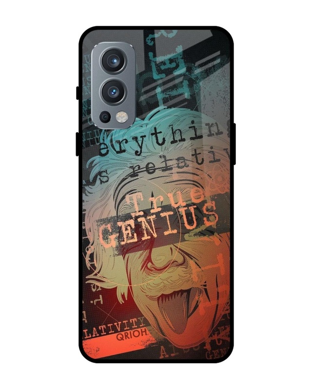Shop True Genius Typography Premium Glass Cover For OnePlus Nord 2 5G (Impact Resistant, Matte Finish)-Front