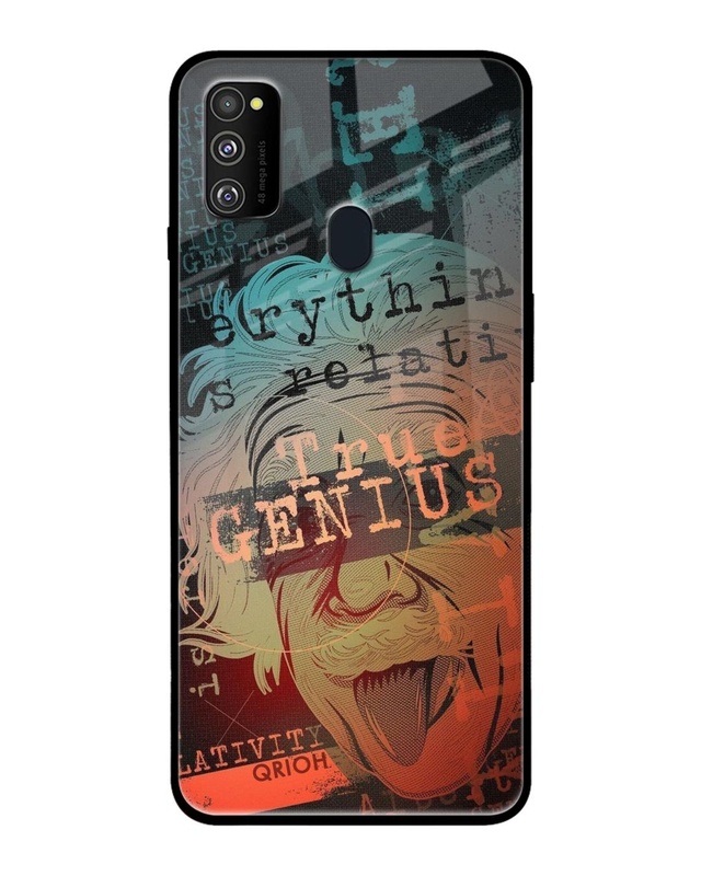 Shop True Genius Typography Premium Glass Cover For Samsung Galaxy M30s(Impact Resistant, Matte Finish)-Front
