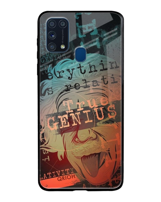 Shop True Genius Typography Premium Glass Cover For Samsung Galaxy M31(Impact Resistant, Matte Finish)-Front