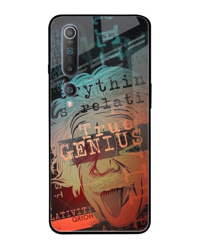 Shop True Genius Typography Premium Glass Cover For Xiaomi Redmi Mi 10 Pro (Matte Finish)-Front