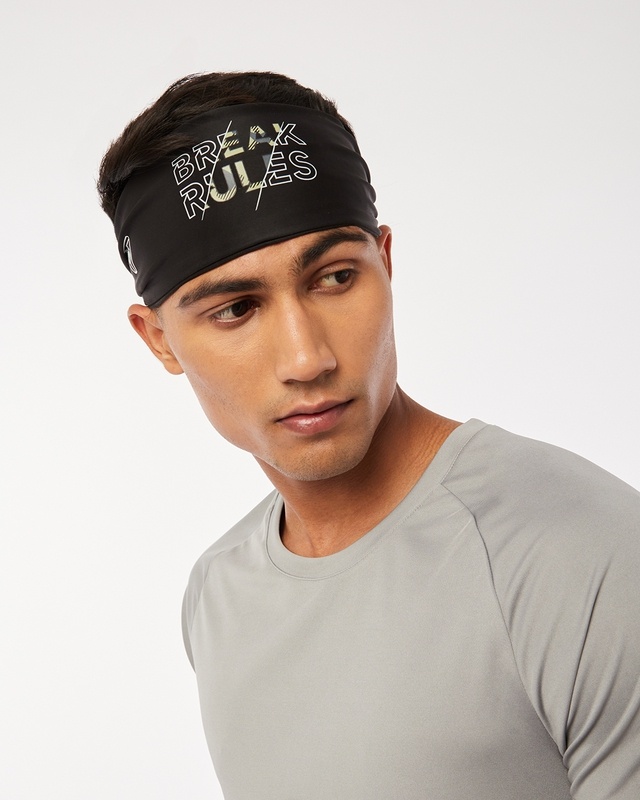 Shop Unisex Black Break Rules Headband-Front