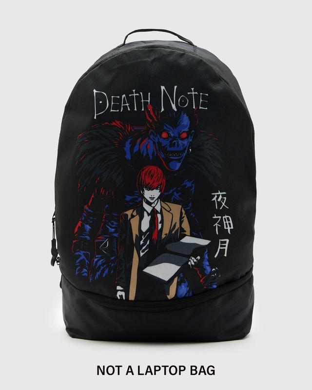Shop Unisex Black Death Note Small Backpack-Front