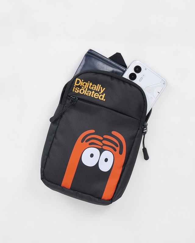 Shop Unisex Black Digitally Isolated Printed Sling Bag-Front