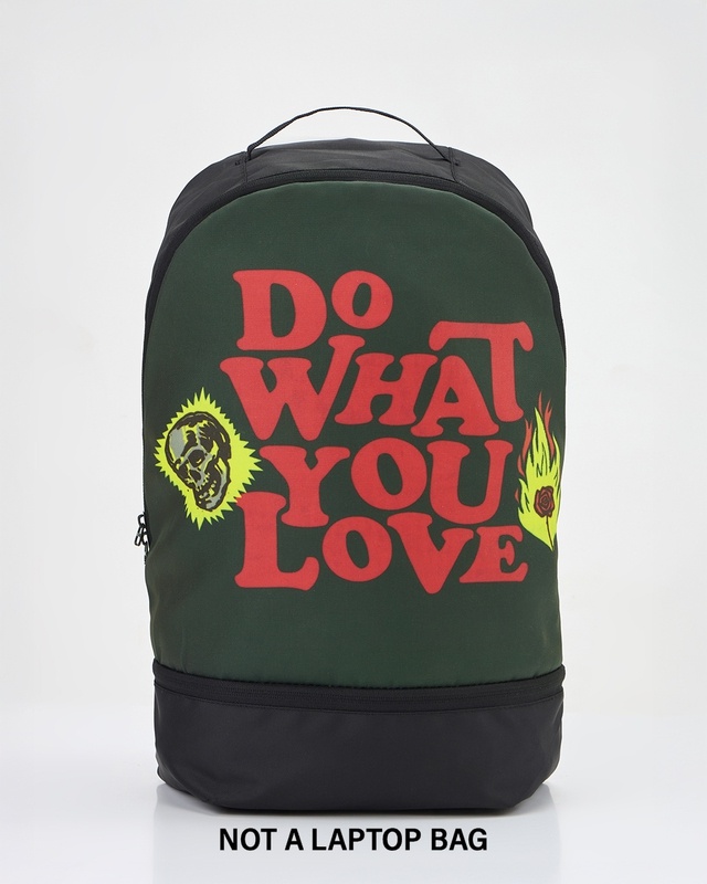 Shop Unisex Black Do What You Love Printed Backpack-Front