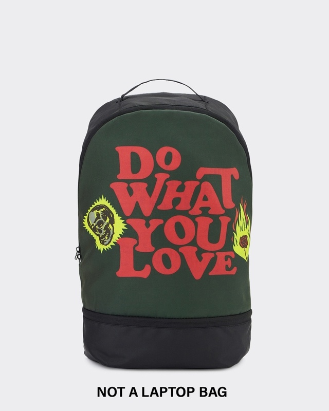 Unisex Black Do What You Love Printed Backpack-Front Bewakoof Shop Unisex Black Do What You Love Printed Backpack-Front