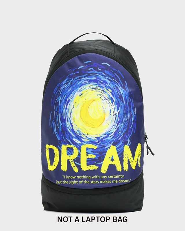 Shop Unisex Black Dream Printed Small Backpack-Front