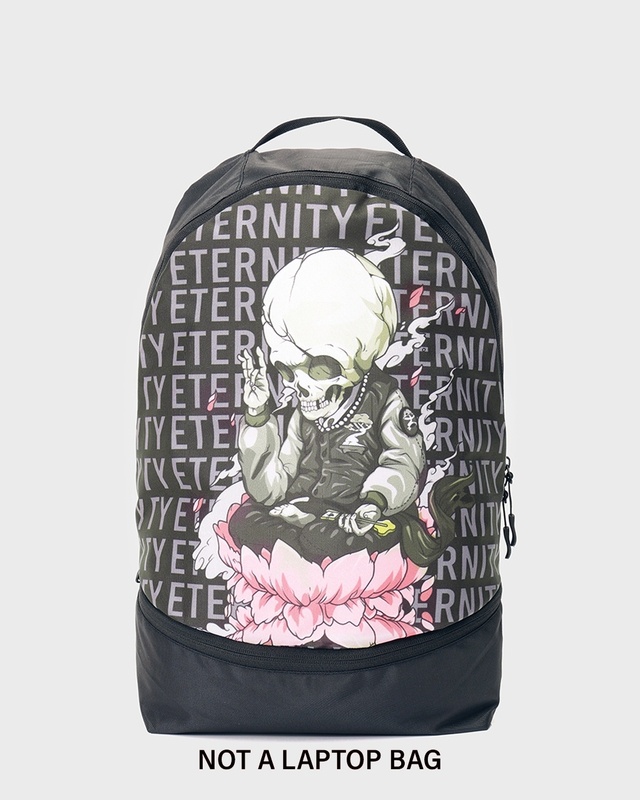 Shop Unisex Black Eternity Printed Small Backpack-Front