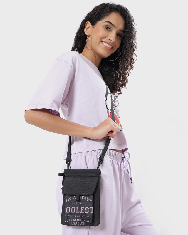 sling tote bag in black