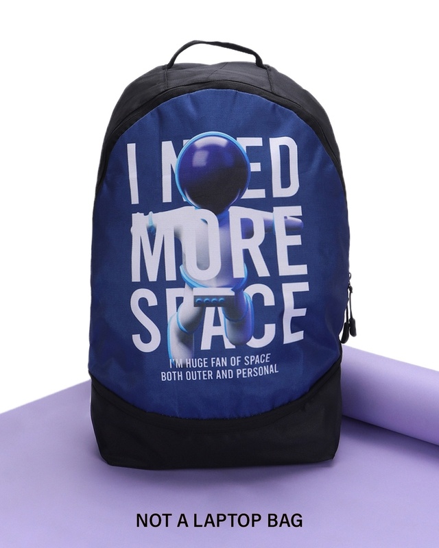 Shop Unisex Black More Space Printed Small Backpack-Front