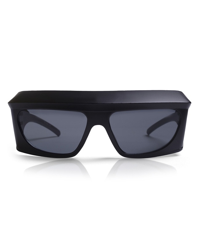 Shop Unisex Black Oversized UV Protected Lens Sunglasses-Front