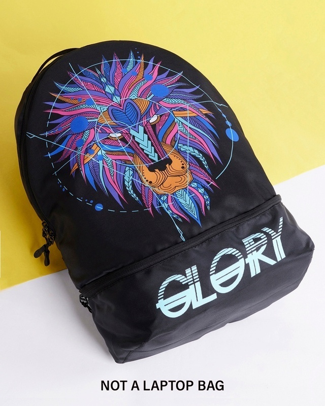 Shop Unisex Black Pride and Glory Graphic Printed Small Backpack-Front
