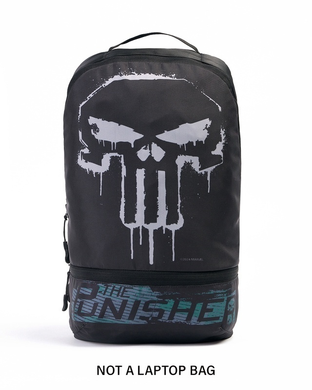 Shop Unisex Black Punisher Printed Backpack-Front