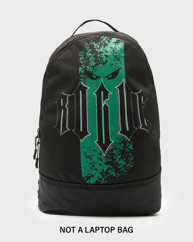 Shop Unisex Black Rogue Printed Small Backpack-Front