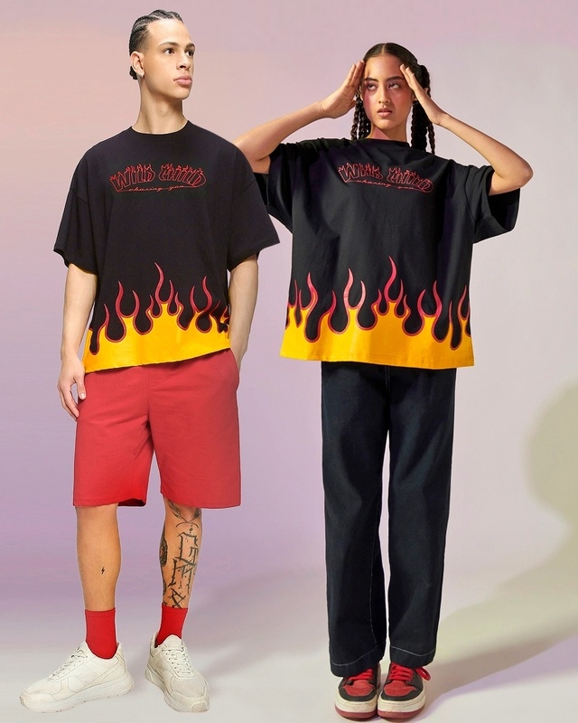 Unisex Black Wild Child Graphic Printed T-shirt
