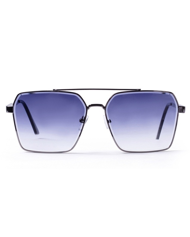 Shop Unisex Blue Square UV Protected Lens Sunglasses-Front