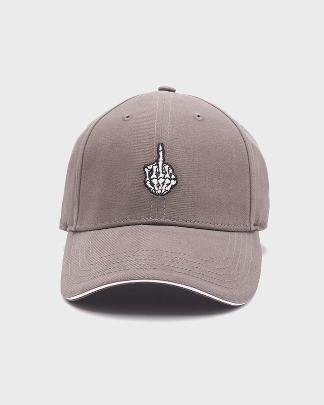 Shop Unisex Charcoal Grey Who Needs People Embroidered Baseball Cap-Front