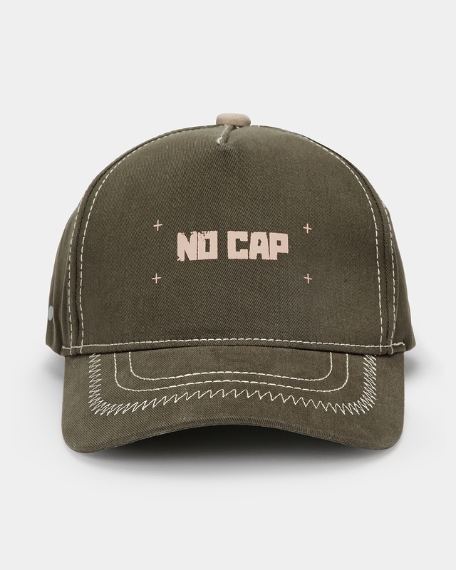 Shop Unisex Green No Cap Printed Baseball Cap-Front