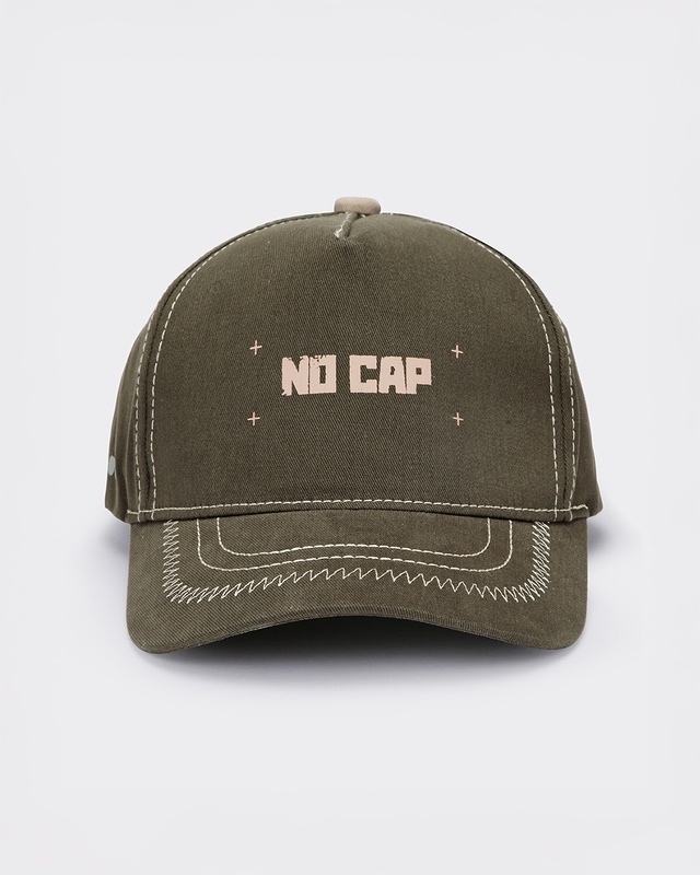 Shop Unisex Green No Cap Printed Baseball Cap-Front