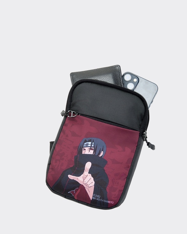 Shop Unisex Maroon Akatsuki Printed Sling Bag-Front