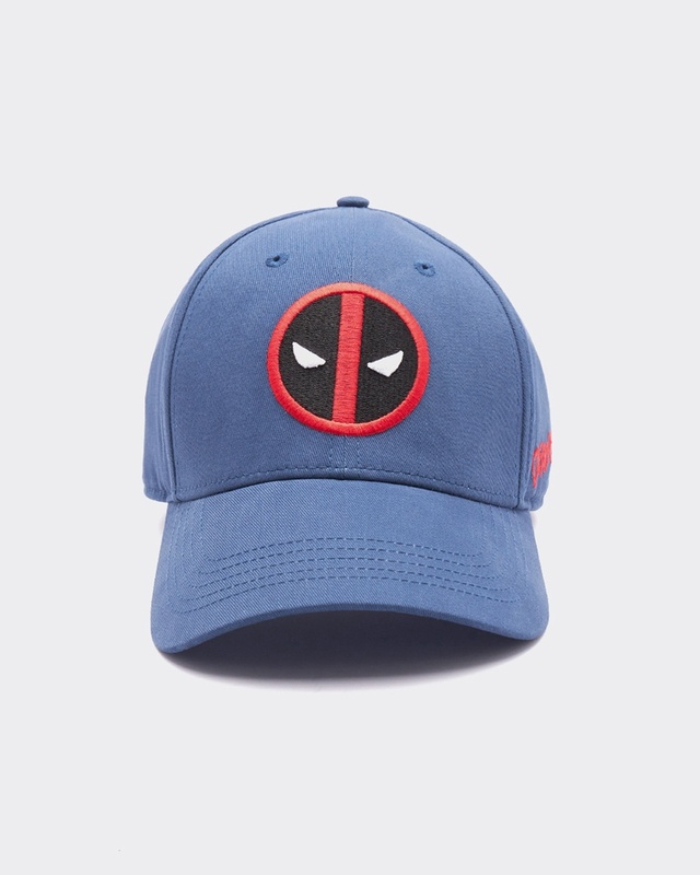 Shop Unisex Navy Blue Deadpool Embroidered Baseball Cap-Front