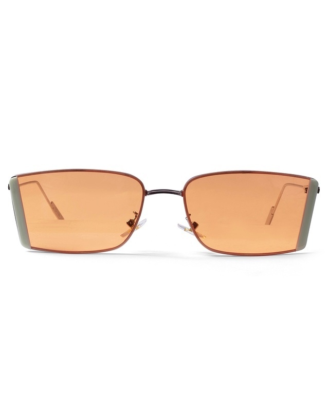 Shop Unisex Orange Rectangle UV Protected Lens Sunglasses-Front