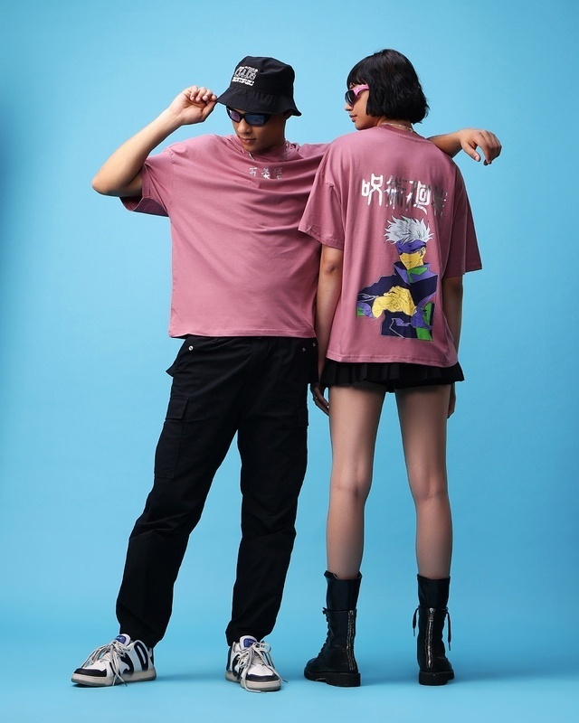 Shop Unisex Purple Gojo Satoru Graphic Printed T-shirt-Front