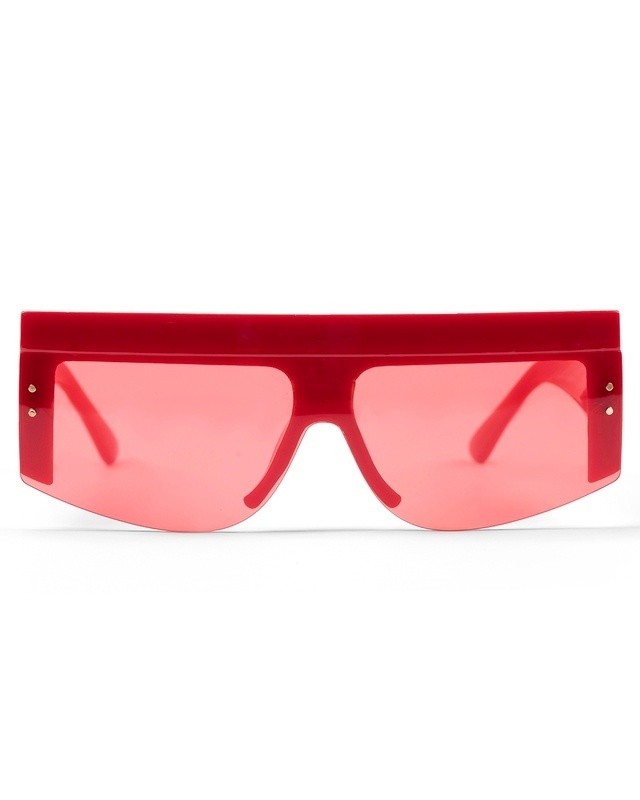 Shop Unisex Red Oversized UV Protected Lens Sunglasses-Front