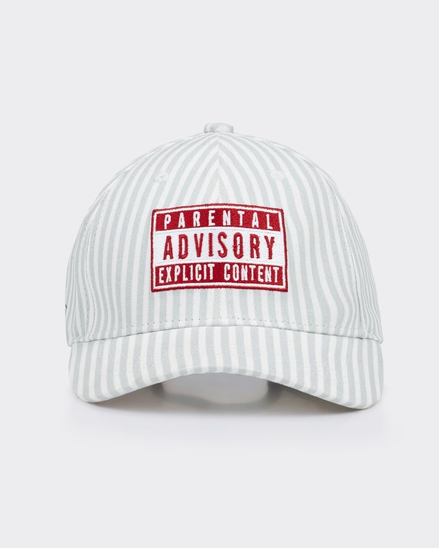 Shop Unisex White Parental advisory Embroidered Baseball Cap-Front