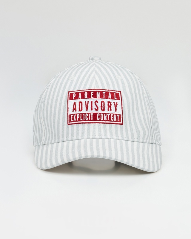 Shop Unisex White Parental advisory Embroidered Baseball Cap-Front