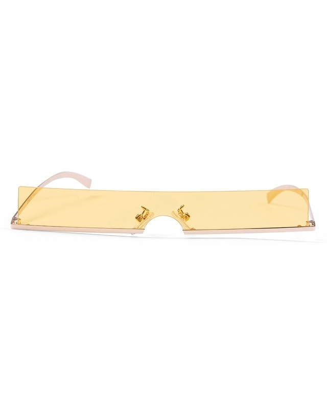 Shop Unisex Yellow Rectangle UV Protected Lens Sunglasses-Front