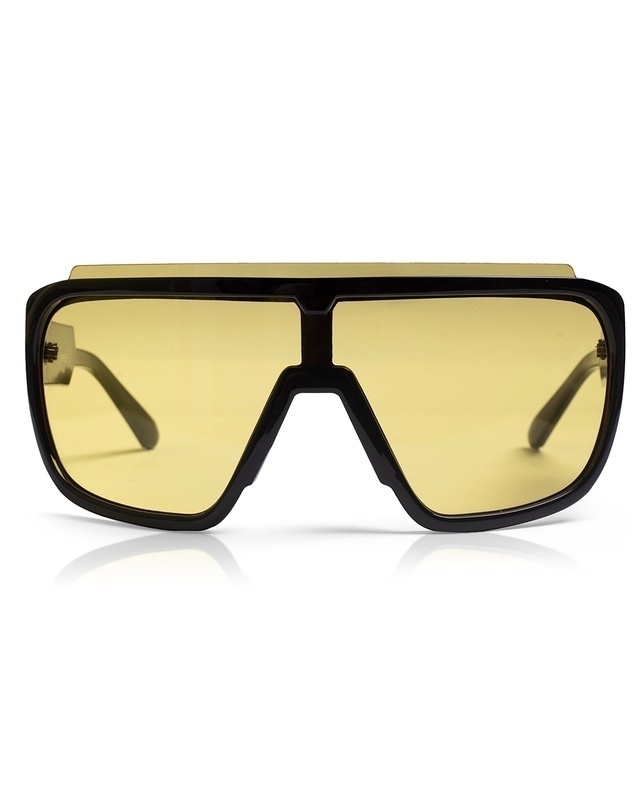 Shop Unisex Yellow Shield UV Protected Lens Sunglasses-Front