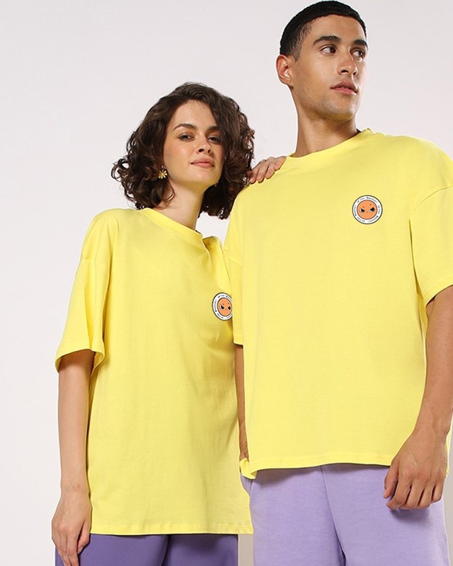 Shop Unisex Yellow Weirdo But Cool Printed T-shirt-Front