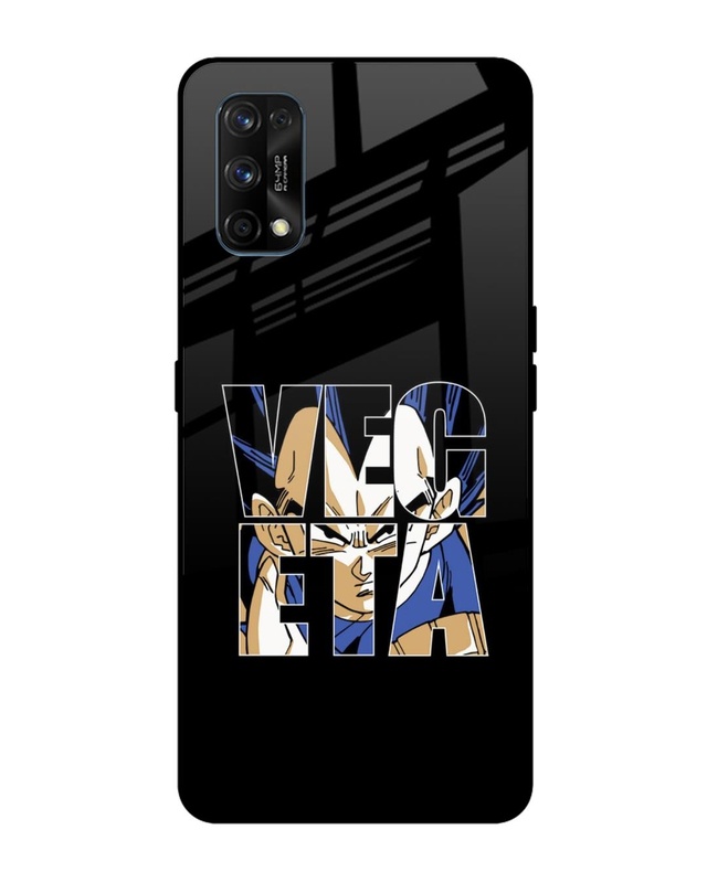 Shop Vegeta Clipart Premium Glass Case for Realme 7 pro (Shock Proof, Scratch Resistant)-Front