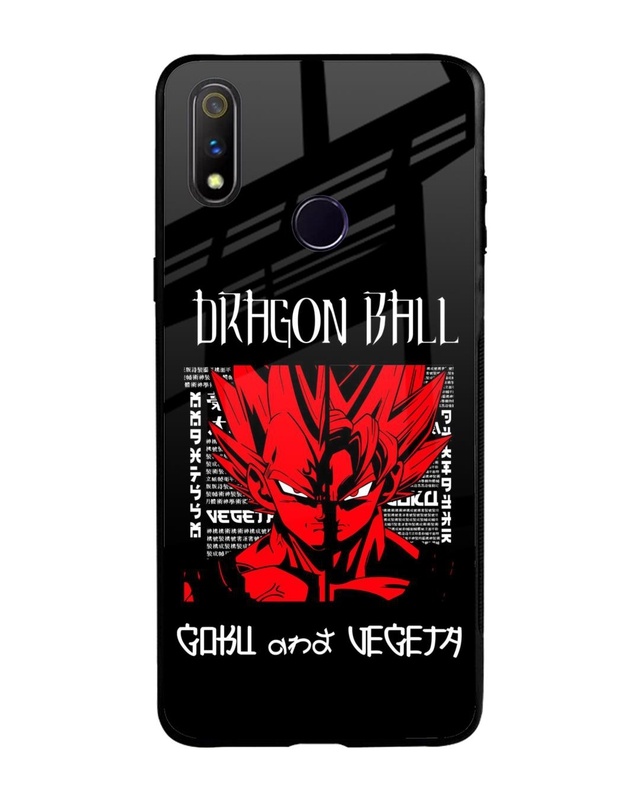 Shop Vegeta & Goku Premium Glass Case for Realme 3 Pro (Shock Proof, Scratch Resistant)-Front