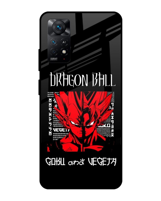 Shop Vegeta & Goku Premium Glass Case for Redmi Note 11 Pro (Shock Proof,Scratch Resistant)-Front