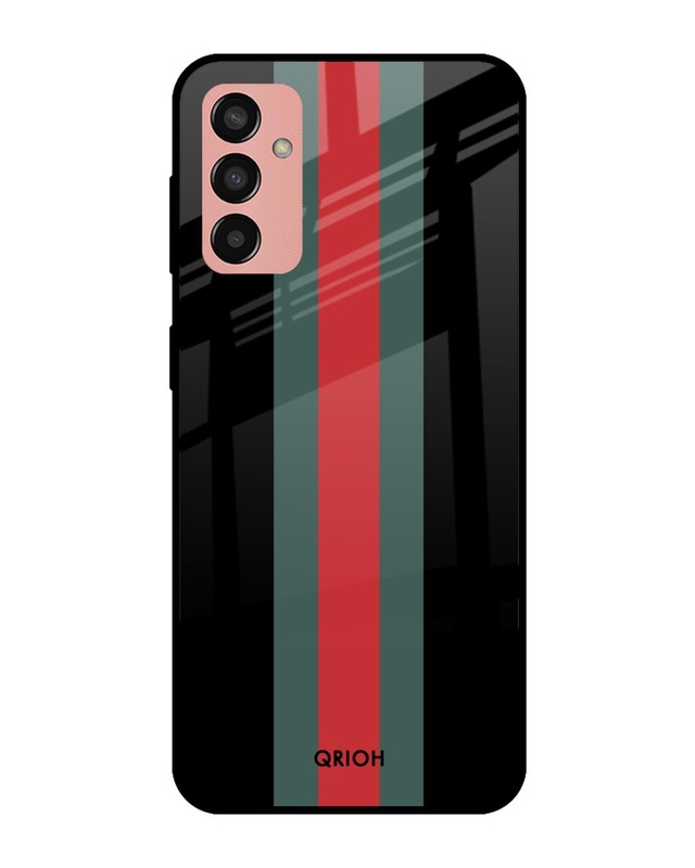 Shop Vertical Stripes Printed Premium Glass Cover for Samsung Galaxy F13 (Shock Proof, Scratch Resistant)-Front