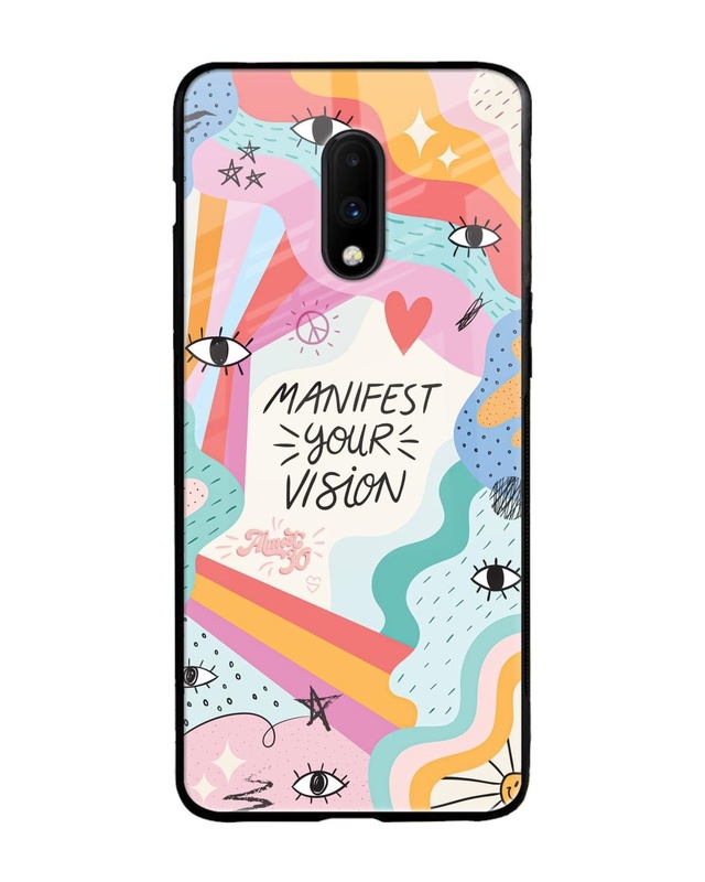 Shop Vision Manifest Premium Glass Case for OnePlus 7 (Shock Proof, Scratch Resistant)-Front