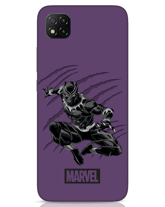 Shop Wakanda Panther Purple Designer Hard Cover for Xiaomi Poco C3-Front