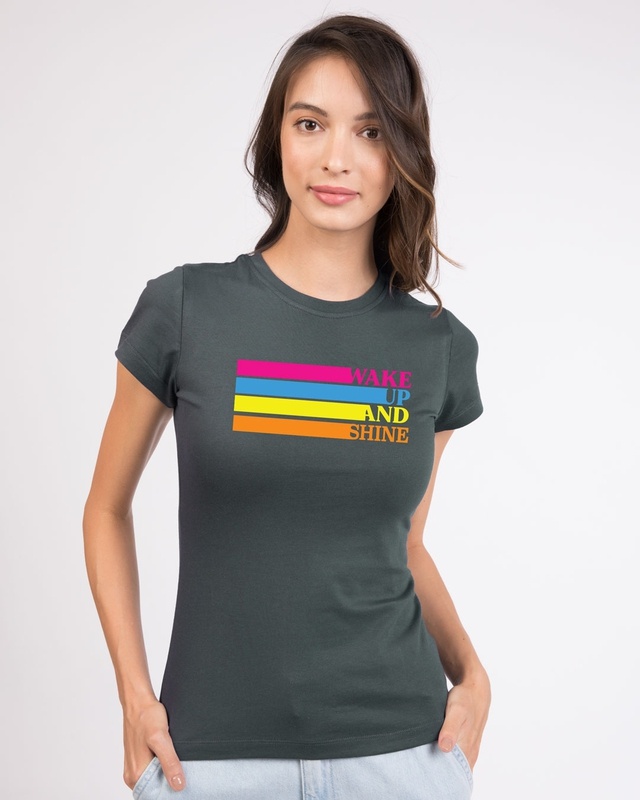 Shop Wake Up And Shine Half Sleeve T-Shirt-Front