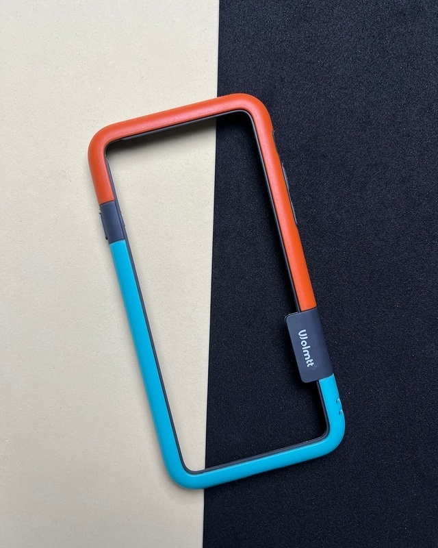 Shop Walnut Blue Orange Bumper Ring for Apple iPhone 7-Front