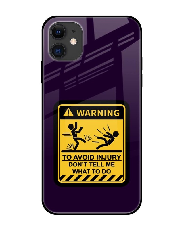 Shop Warning Injury Premium Glass Cover for Apple iPhone 12-Front