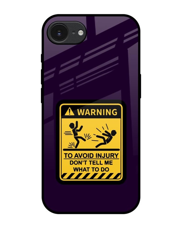 Warning Injury Premium Glass Cover for Apple iPhone 16e