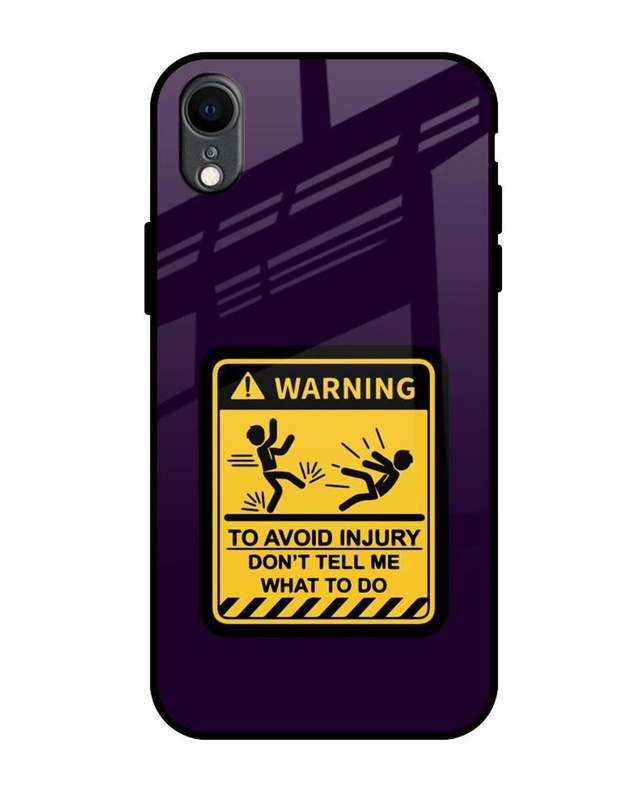 Shop Warning Injury Premium Glass Cover for Apple iPhone XR-Front