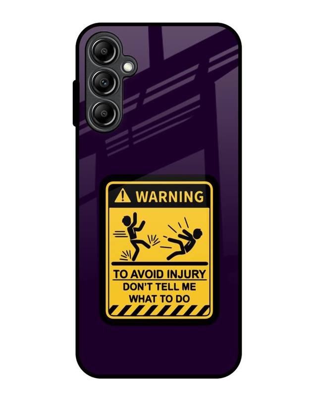 Warning Injury Premium Glass Cover for Samsung Galaxy A14 5G