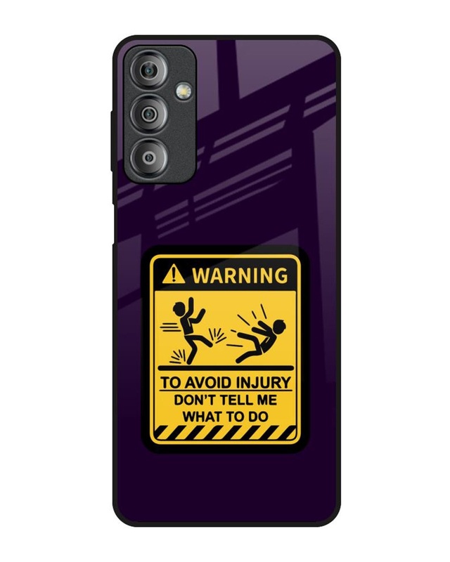 Warning Injury Premium Glass Cover for Samsung Galaxy F23 5G