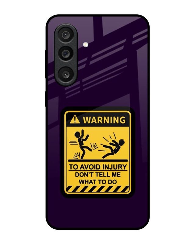 Warning Injury Premium Glass Cover for Samsung Galaxy M56 5G
