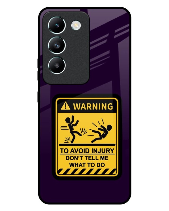 Warning Injury Premium Glass Cover for Vivo T3 5G